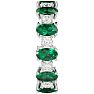 Eternity Ring Size 7 3 1/2 Carat Emerald and Moissanite Eternity Ring In 14 Karat White Gold Image-4