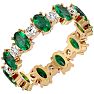Eternity Ring Size 8.5 3 3/4 Carat Emerald and Moissanite Eternity Ring In 14 Karat Yellow Gold Image-2