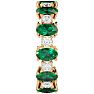 Eternity Ring Size 8.5 3 3/4 Carat Emerald and Moissanite Eternity Ring In 14 Karat Yellow Gold Image-4