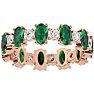 Eternity Ring Size 4.5 3 Carat Emerald and Moissanite Eternity Ring In 14 Karat Rose Gold Image-1