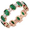 Eternity Ring Size 4.5 3 Carat Emerald and Moissanite Eternity Ring In 14 Karat Rose Gold Image-2