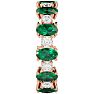 Eternity Ring Size 4.5 3 Carat Emerald and Moissanite Eternity Ring In 14 Karat Rose Gold Image-4