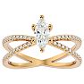 1 Carat Marquise Shape Diamond Engagement Ring In 14 Karat Yellow Gold Image-1