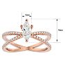 1 Carat Marquise Shape Diamond Engagement Ring In 14 Karat Rose Gold Image-5