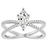 1 1/4 Carat Marquise Shape Diamond Engagement Ring In 14 Karat White Gold Image-1