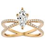 1 1/4 Carat Marquise Shape Diamond Engagement Ring In 14 Karat Yellow Gold Image-1