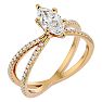 1 1/4 Carat Marquise Shape Diamond Engagement Ring In 14 Karat Yellow Gold Image-2