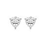 1 Carat Heart Shape Moissanite Stud Earrings In 14 Karat White Gold Image-2
