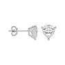 1 Carat Heart Shape Moissanite Stud Earrings In 14 Karat White Gold Image-3