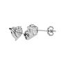 1 Carat Heart Shape Moissanite Stud Earrings In 14 Karat White Gold Image-4