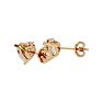 1 Carat Heart Shape Moissanite Stud Earrings In 14 Karat Yellow Gold Image-4