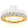 3/4 Carat Matching Wedding Band for a Princess Center Engagement Ring In 14K Yellow Gold  Image-1