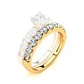 3/4 Carat Matching Wedding Band for a Princess Center Engagement Ring In 14K Yellow Gold  Image-2
