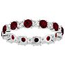 1 1/2 Carat Ruby and Moissanite Eternity Ring In 14 Karat White Gold, Ring Size 5 Image-1