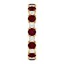 1 1/2 Carat Ruby and Diamond Eternity Ring In 14 Karat Yellow Gold, Ring Size 4.5 Image-4