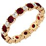1 1/2 Carat Ruby and Diamond Eternity Ring In 14 Karat Yellow Gold, Ring Size 6.5 Image-2