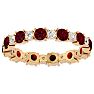 1 1/2 Carat Ruby and Diamond Eternity Ring In 14 Karat Yellow Gold, Ring Size 7.5 Image-1