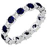 1 1/2 Carat Sapphire and Moissanite Eternity Ring In 14 Karat White Gold, Ring Size 7.5 Image-2