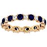 1 3/4 Carat Sapphire and Moissanite Eternity Ring In 14 Karat Yellow Gold, Ring Size 9.5 Image-1