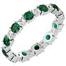 1 1/2 Carat Emerald and Moissanite Eternity Ring In 14 Karat White Gold, Ring Size 8.5 Image-2