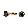 1/2ct Black Diamond Stud Earrings In Yellow Gold Image-1