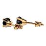 1/2ct Black Diamond Stud Earrings In Yellow Gold Image-4