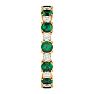 1 1/2 Carat Emerald and Diamond Eternity Ring In 14 Karat Yellow Gold, Ring Size 4 Image-4