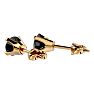 3/4ct Black Diamond Stud Earrings in 14k Yellow Gold Image-4