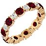 2 1/4 Carat Ruby and Moissanite Eternity Ring In 14 Karat Yellow Gold, Ring Size 7 Image-2