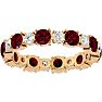 2 1/2 Carat Ruby and Diamond Eternity Ring In 14 Karat Yellow Gold, Ring Size 8 Image-1