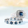 2 1/2 Carat Sapphire and Moissanite Eternity Ring In 14 Karat White Gold, Ring Size 9 Image-7