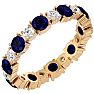 2 Carat Sapphire and Moissanite Eternity Ring In 14 Karat Yellow Gold, Ring Size 4 Image-2