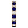 2 1/4 Carat Sapphire and Moissanite Eternity Ring In 14 Karat Yellow Gold, Ring Size 7.5 Image-4
