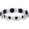 2 Carat Sapphire and Diamond Eternity Ring In 14 Karat White Gold, Ring Size 4 Image-1