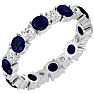 2 1/4 Carat Sapphire and Diamond Eternity Ring In 14 Karat White Gold, Ring Size 6.5 Image-2
