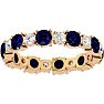 2 1/4 Carat Sapphire and Diamond Eternity Ring In 14 Karat Yellow Gold, Ring Size 7 Image-1