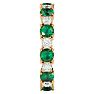 2 1/4 Carat Emerald and Moissanite Eternity Ring In 14 Karat Yellow Gold, Ring Size 5.5 Image-4
