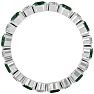 2 Carat Emerald and Diamond Eternity Ring In 14 Karat White Gold, Ring Size 4 Image-3