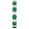 2 Carat Emerald and Diamond Eternity Ring In 14 Karat White Gold, Ring Size 4 Image-4