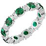 2 1/2 Carat Emerald and Diamond Eternity Ring In 14 Karat White Gold, Ring Size 8.5 Image-2