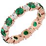 2 Carat Emerald and Diamond Eternity Ring In 14 Karat Rose Gold, Ring Size 4.5 Image-2