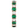 2 Carat Emerald and Diamond Eternity Ring In 14 Karat Rose Gold, Ring Size 4.5 Image-4