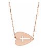 Sideways Cross Necklace In Heart In 14 Karat Rose Gold, 18 Inches Image-1