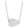 Sideways Cross Necklace In Heart In 14 Karat White Gold, 18 Inches Image-1