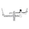 1/5 Carat Diamond Sideways Cross Necklace In 14 Karat White Gold, 18 Inches Image-1