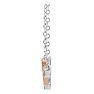 Sideways Cross and Heart Necklace In 14 Karat White and Rose Gold, 18 Inches Image-2