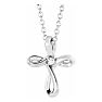 0.015 Carat Diamond Filigree Cross Necklace In Sterling Silver, 16-18 Inches Image-1