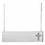 0.03 Carat Diamond Bar Cross Necklace In 14 Karat White Gold, 16-18 Inches Image-1