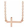 Sideways Cross Necklace In 14 Karat Rose Gold, 16-18 Inches Image-1
