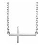 Sideways Cross Necklace In 14 Karat White Gold, 16-18 Inches Image-1